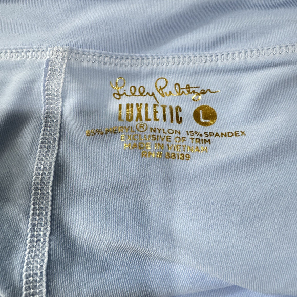 Lilly Pulitzer Luxletic Skort Sz L Blue Floral Print Catch and Keep UPF50+ Nylon - Picture 6 of 11